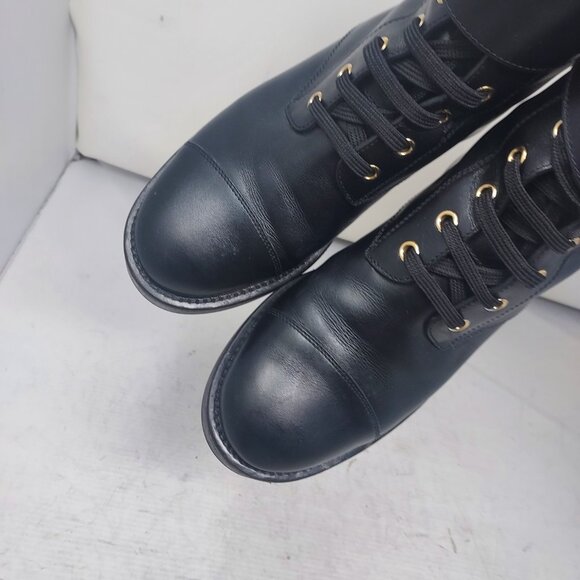 Louis Vuitton Black Leather Wonderland Ranger Combat Boot - Picture 7 of 14